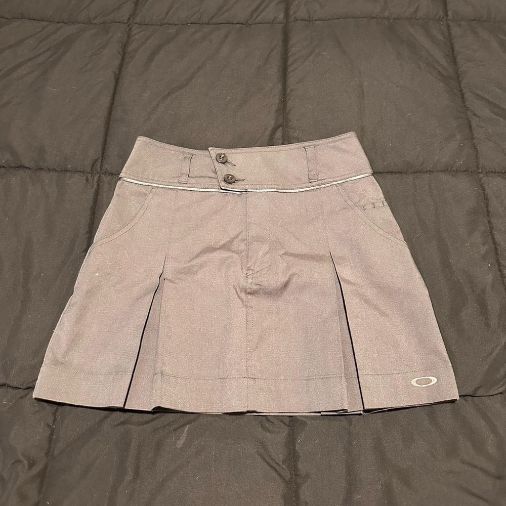 Oakley Gray Pleated Skater Skirt Mini Work